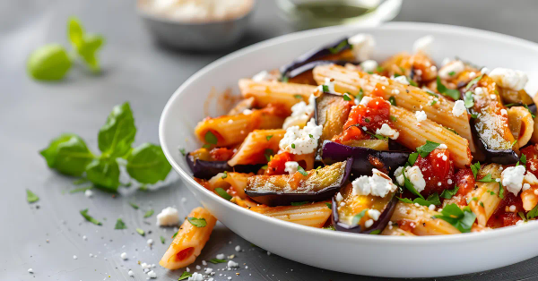 Eggplant and Tomato Pasta