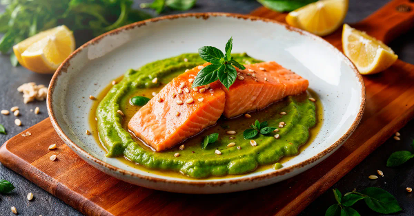 Salmon and Pea Puree