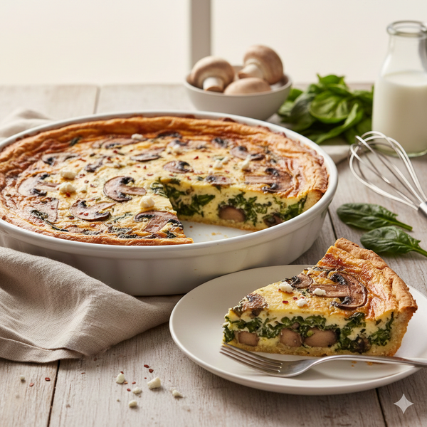 Crustless Spinach Mushroom Quiche
