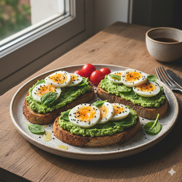 Egg Spinach Hummus Toast