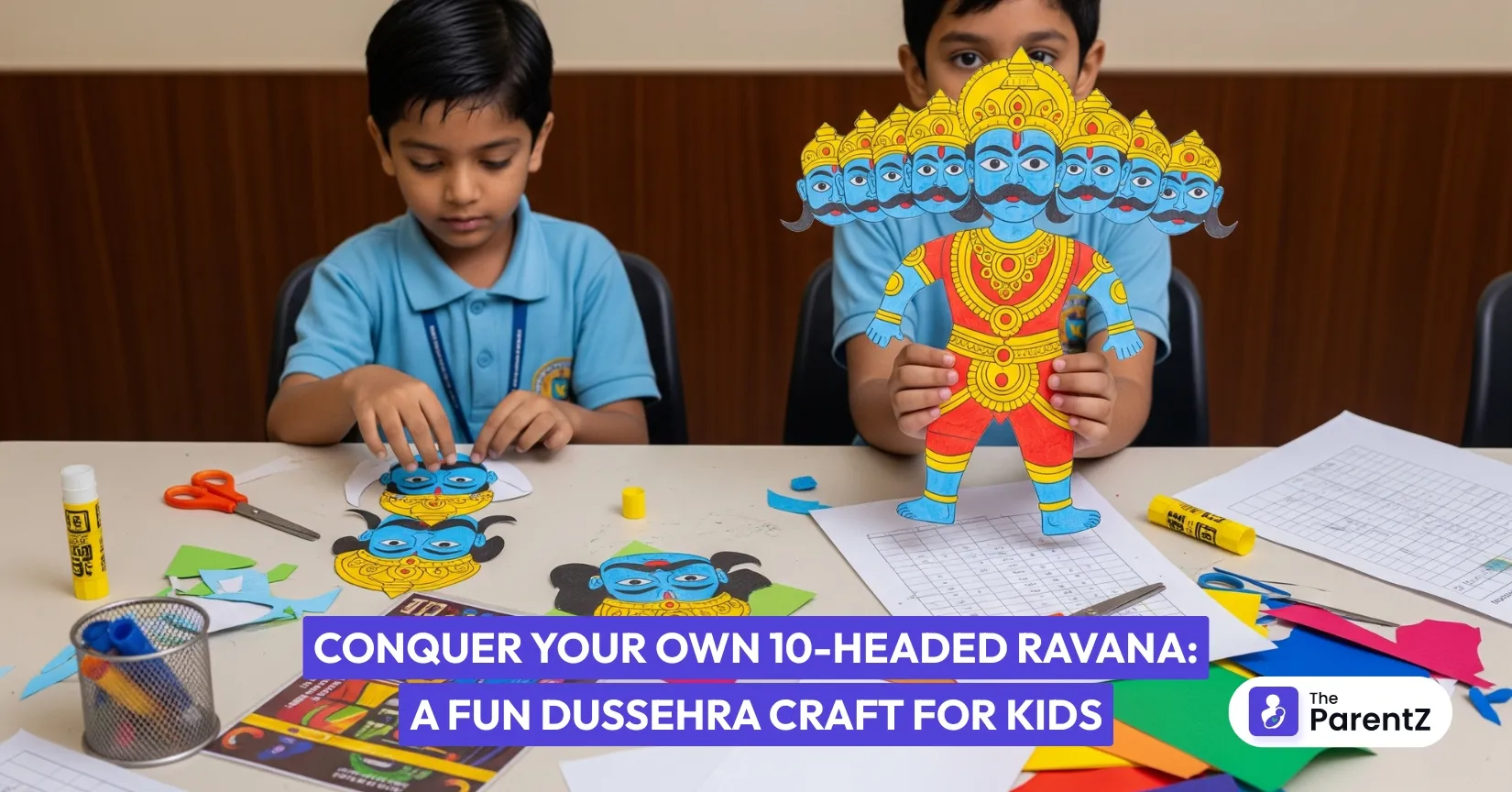 Conquer Your Own 10-Headed Ravana: A Fun Dussehra Craft for Kids