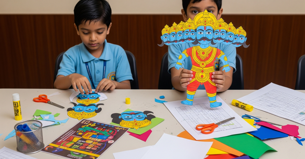 Conquer Your Own 10-Headed Ravana: A Fun Dussehra Craft for Kids