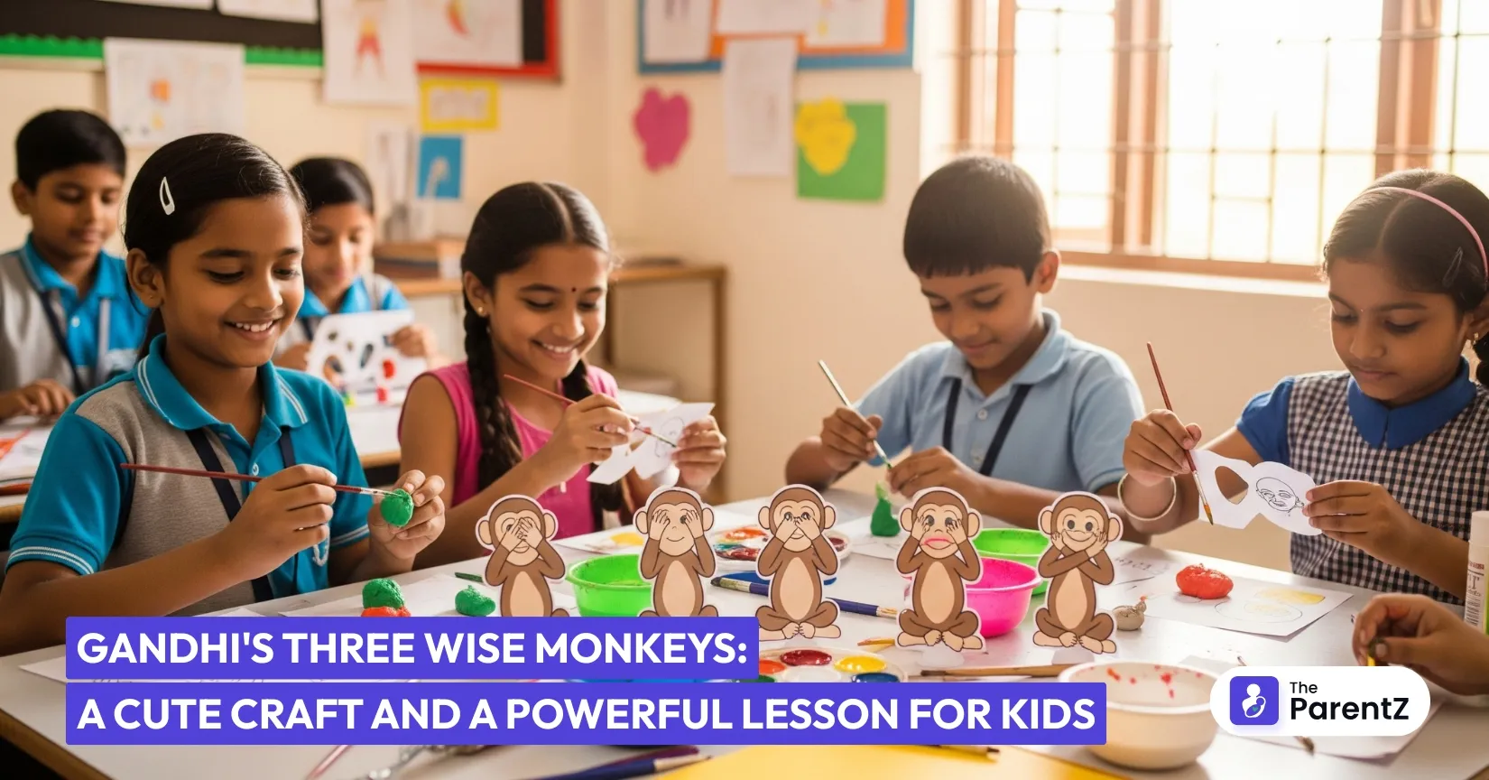 Gandhi's Three Wise Monkeys: A Cute Craft and a Powerful Lesson for Kids